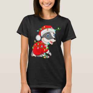 Badger Lover Xmas Lighting Santa Badger Christmas T-Shirt