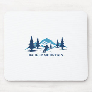 Badger Mountain Washington Ski Resort Skiing Skier Mouse Pad