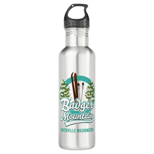 Badger Mountain Waterville Washington Ski logo 710 Ml Water Bottle (Front)