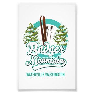 Badger Mountain Waterville Washington Ski logo Photo Print