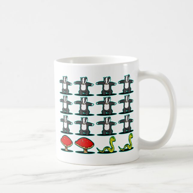 Badger mushroom snake coffee mug (Right)