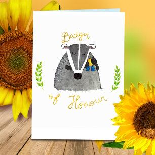 Badger of Honour greeting card by Nicole Janes