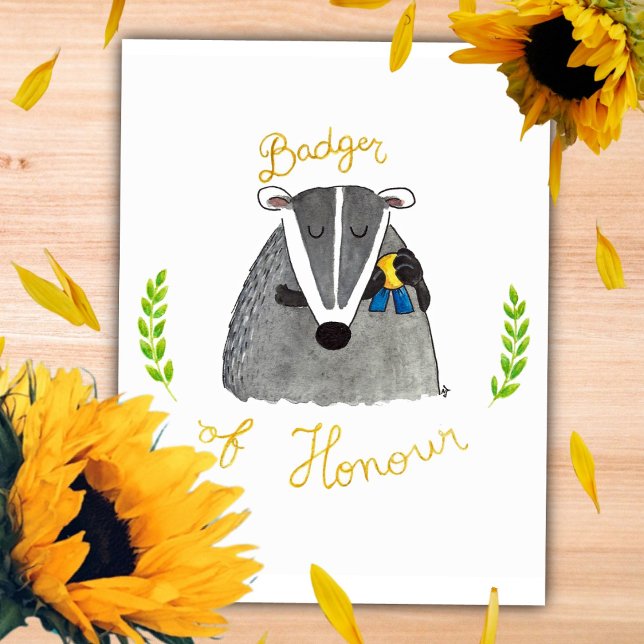 Badger of Honour postcard by Nicole Janes (Creator Uploaded)