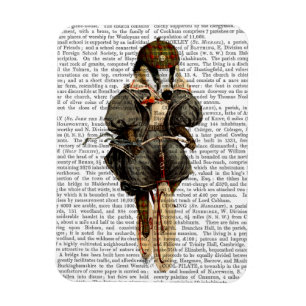 Badger on Vintage Bicycle Magnet