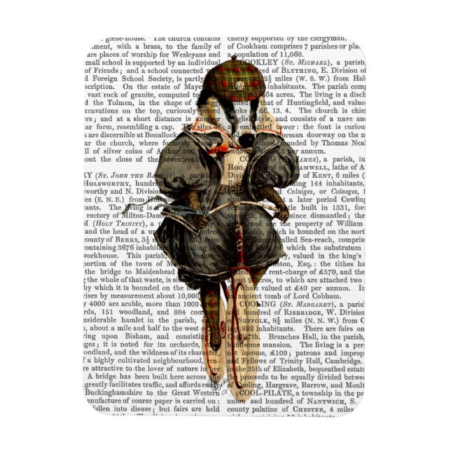 Badger on Vintage Bicycle Magnet (Vertical)