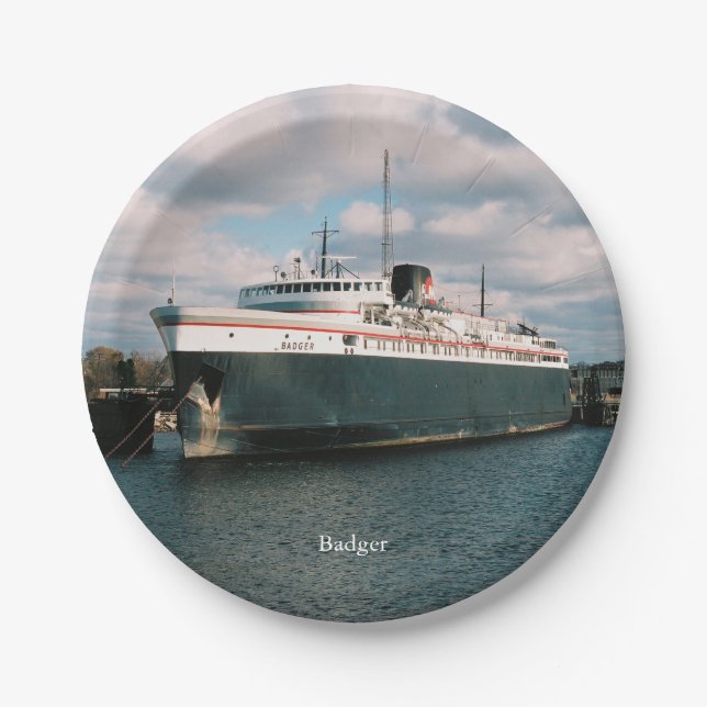 Badger paper plate (Front)