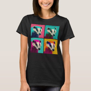 Badger Pop Illustration Colourful Animal Women Men T-Shirt