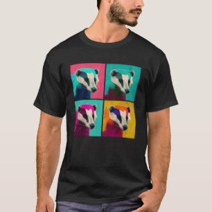 Badger Pop Illustration Colourful Animal Women Men T-Shirt