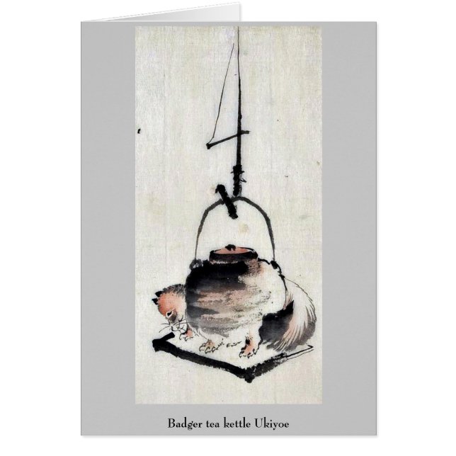 Badger tea kettle Ukiyoe (Front)