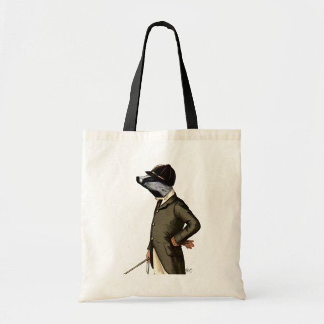 Badger The Rider Portrait Tote Bag (Front)
