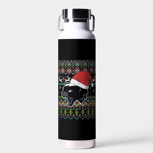 Badger Ugly Christmas Water Bottle (Front)