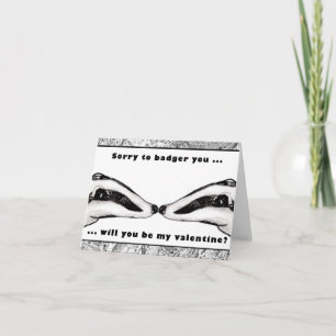 Badger valentines day card (a109)