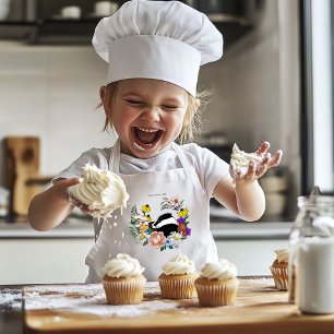 Badger Wild Flowers Mushrooms Green Kids Apron