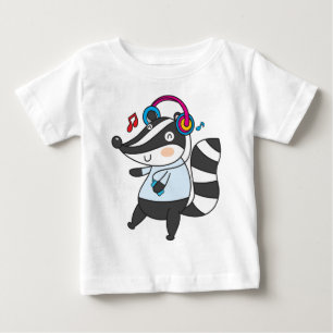 Badger with headphone baby T-Shirt