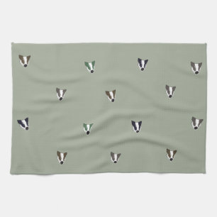 Badger Woodland Creature Tea Towel