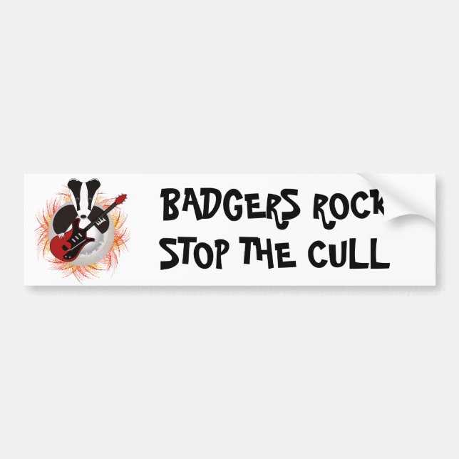 Badgers rock car sticker (Front)