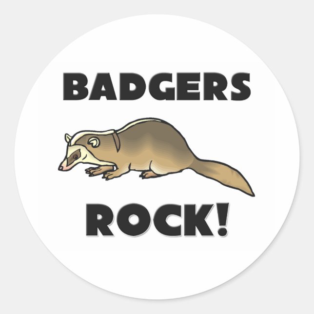 Badgers Rock Classic Round Sticker (Front)