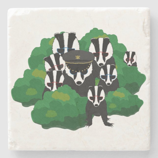 Badgers Stone Coaster (Front)