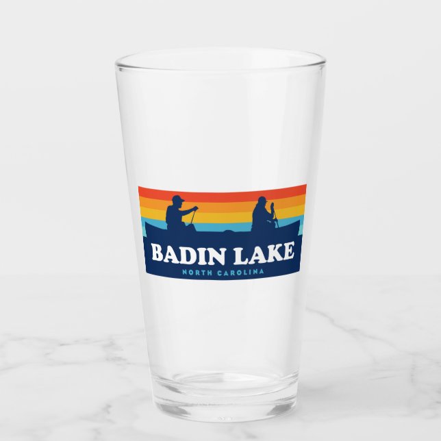 Badin Lake North Carolina Canoe Glass (Front)