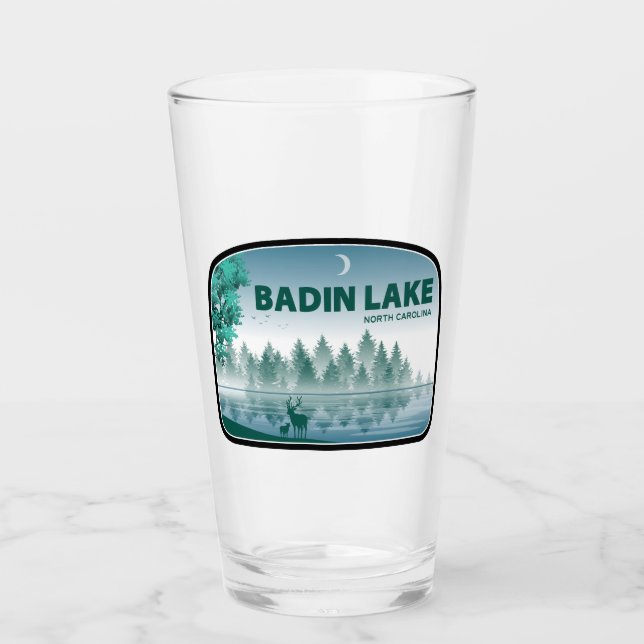 Badin Lake North Carolina Deer Glass (Front)