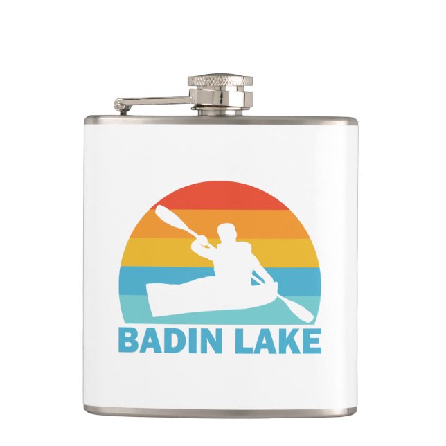 Badin Lake North Carolina Kayak Hip Flask (Front)
