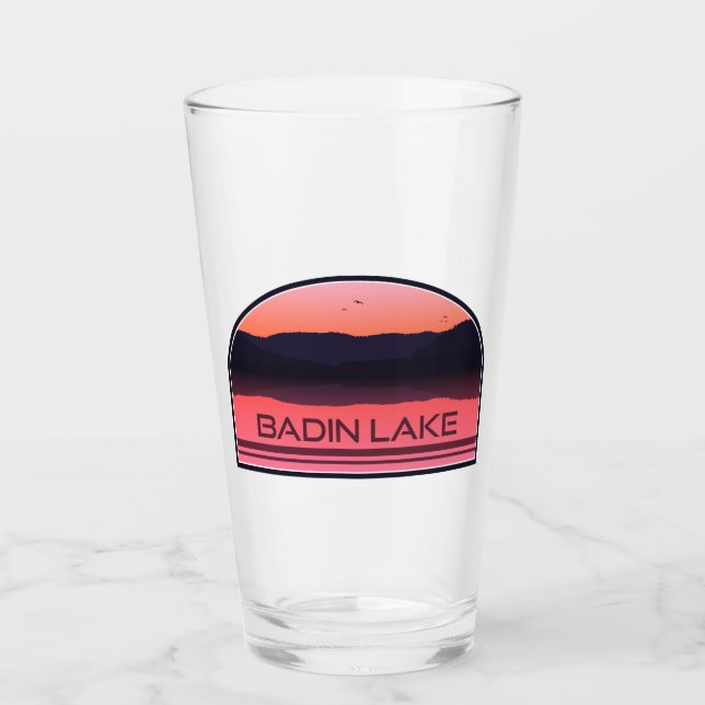 Badin Lake North Carolina Red Sunrise Glass (Front)