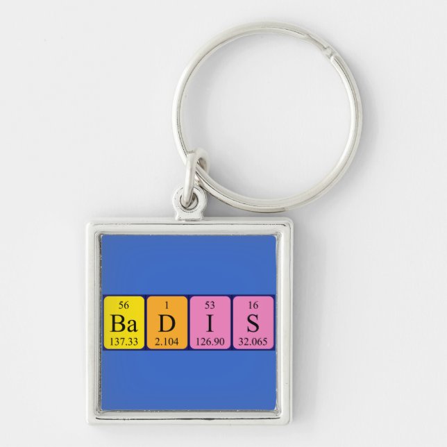 Badis periodic table name keyring (Front)