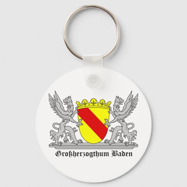 Badischer Greif mi Schrift Großherzogtum Baden Key Ring (Front)