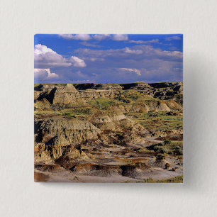 Badlands at Dinosaur Provincial Park in Alberta, 2 15 Cm Square Badge