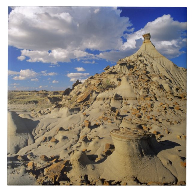 Badlands at Dinosaur Provincial Park in Alberta, 3 Ceramic Tile (Front)