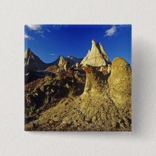 Badlands formations at Dinosaur Provincial Park 2 15 Cm Square Badge