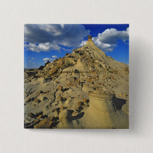 Badlands formations at Dinosaur Provincial Park 5 15 Cm Square Badge