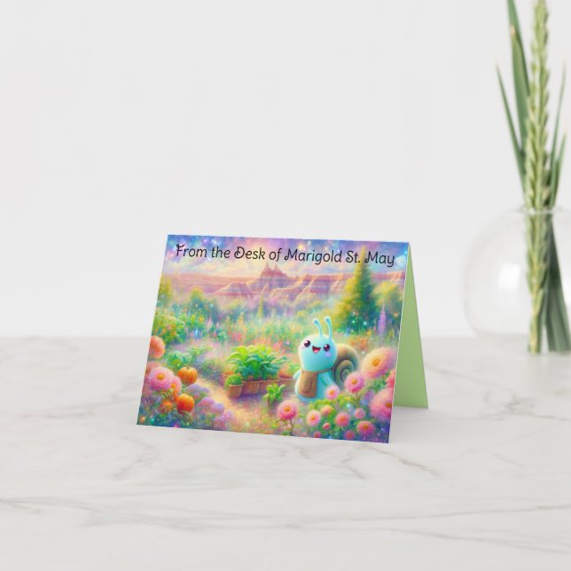 Badlands Gardening Snail Note Cards (Front)