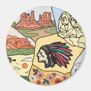 Badlands Mt Rushmore Black Hills South Dakota Map Magnet