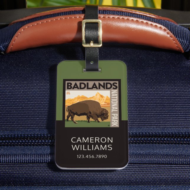 Badlands National Park | Buffalo Luggage Tag (Front Insitu 2)