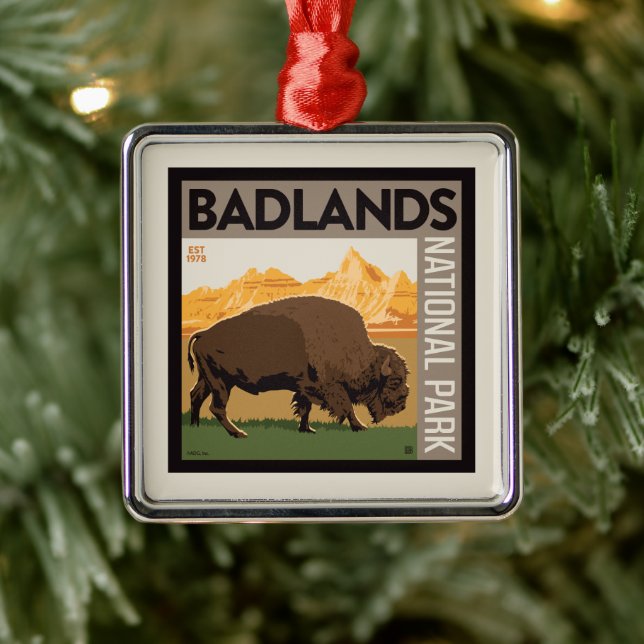 Badlands National Park | Buffalo Metal Ornament (Tree)
