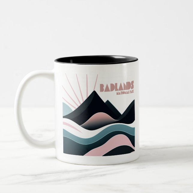 Badlands National Park Coloured Hills Two-Tone Coffee Mug (Left)