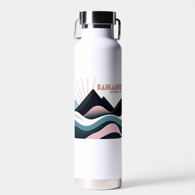 Badlands National Park Coloured Hills Water Bottle (Front)