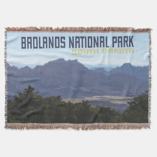 Badlands National Park Cotton Throw Blanket