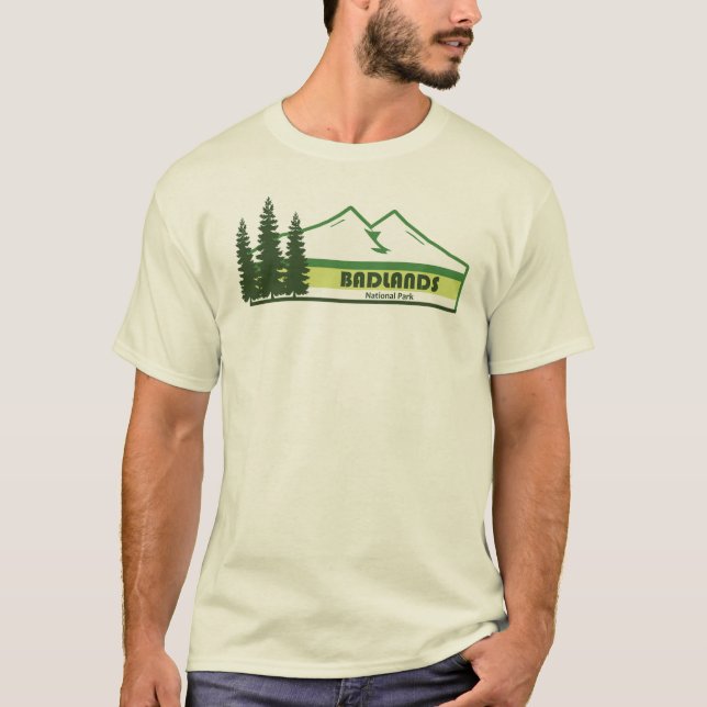 Badlands National Park Green Stripes T-Shirt (Front)