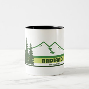 Badlands National Park Green Stripes Two-Tone Coffee Mug