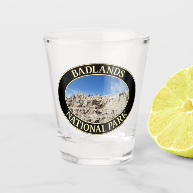 Badlands National Park in South Dakota Shot Glass (Front)