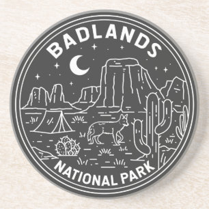 Badlands National Park Landscape Monoline  Coaster