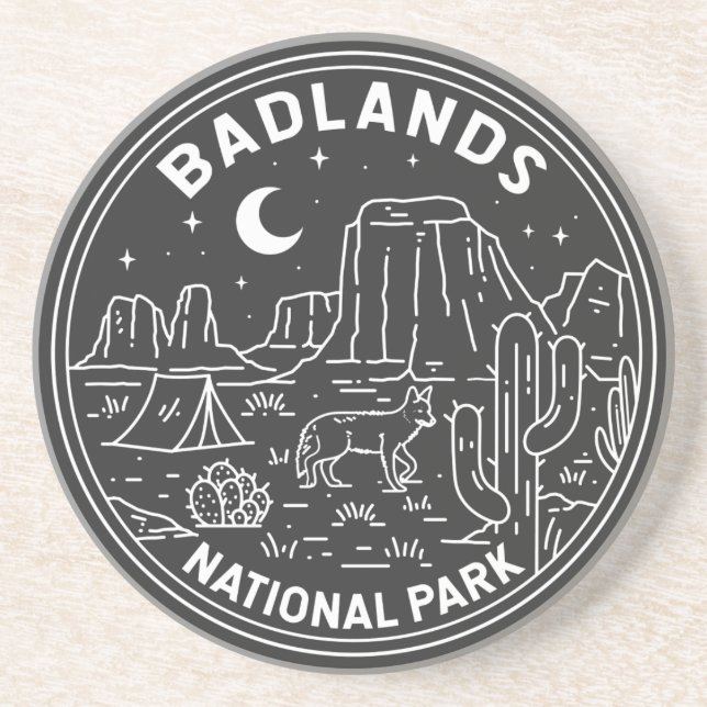 Badlands National Park Landscape Monoline  Coaster (Front)