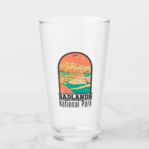 Badlands National Park Landscape Vintage Glass