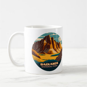 Badlands National Park Mountains Retro  Coffee Mug