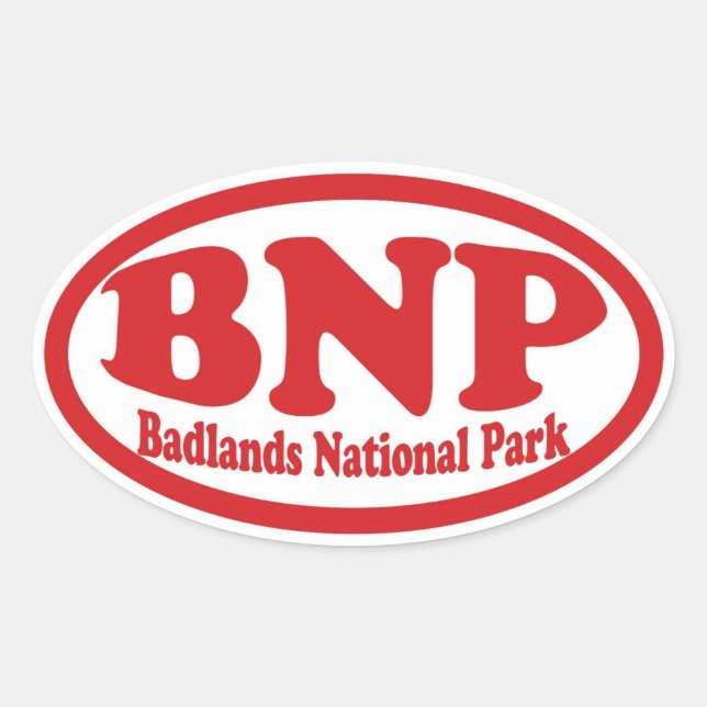 Badlands National Park red oval sticker (Front)
