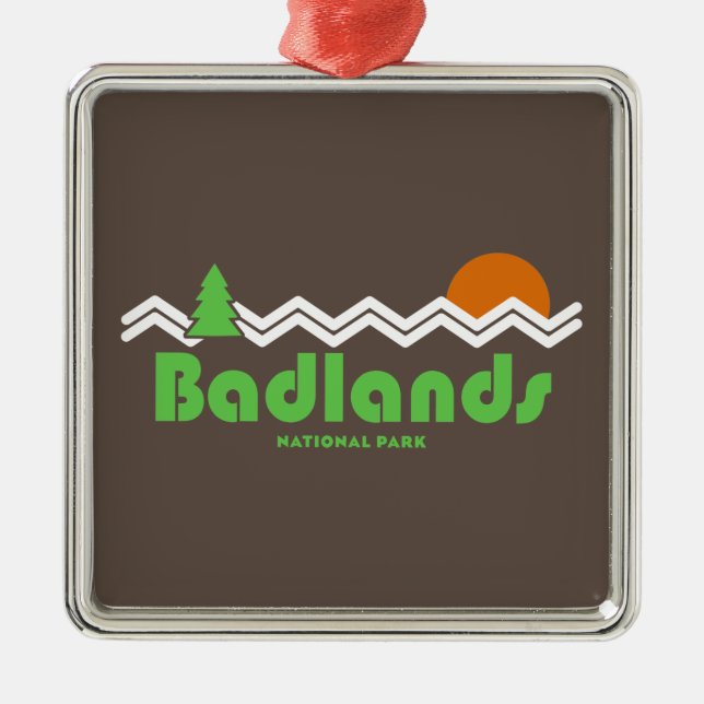 Badlands National Park Retro Metal Ornament (Front)