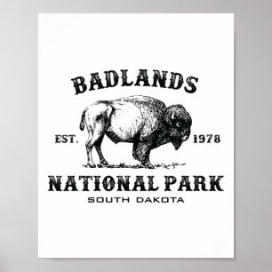 Badlands National Park South Dakota American Bison Poster