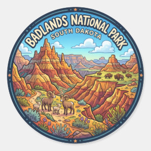 Badlands National Park South Dakota Classic Round Sticker